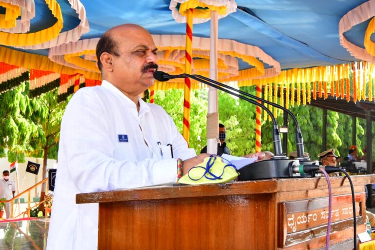 Flag day event at Koramanagala KSRP police parade ground Basavaraj Bommai