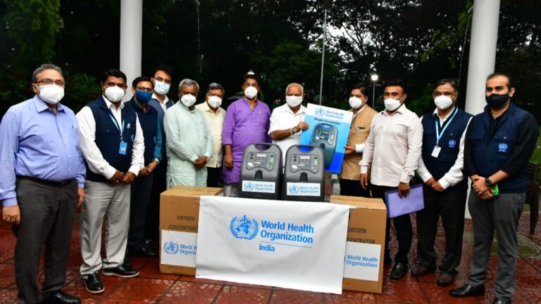 World Health Organization donates one hundred oxygen concentrators to Karnataka