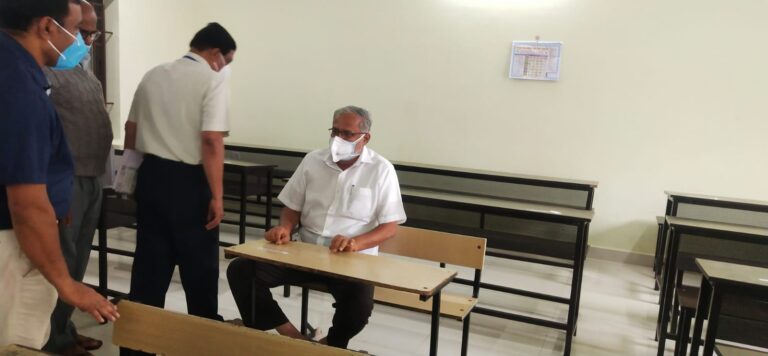 Karnataka Education Minister Suresh Kumar inspects SSLC Examination Center