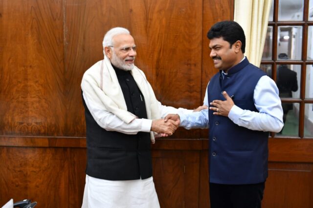 BY Raghavendra with prime Minister Narendra Modi