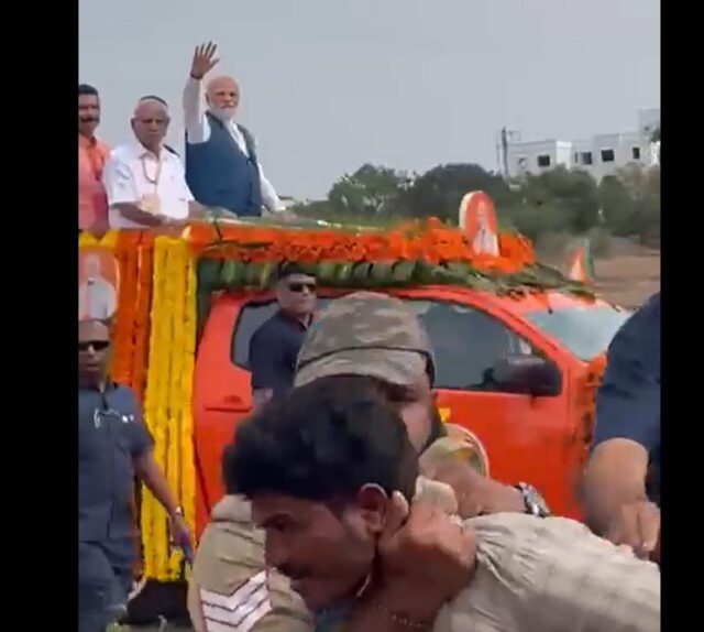 Security lapse during Prime Minister Narendra Modi's road show in Davangere; It was a failed attempt!