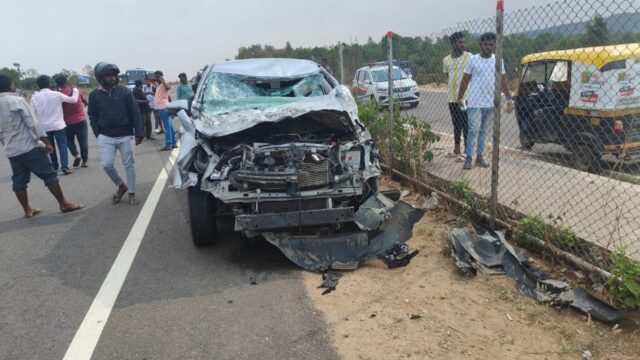 Father, two children, four killed on Bangalore-Mysore Expressway near Ramanagara