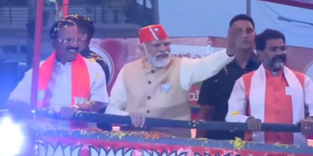 PM Modi takes out mega roadshow in Bengaluru