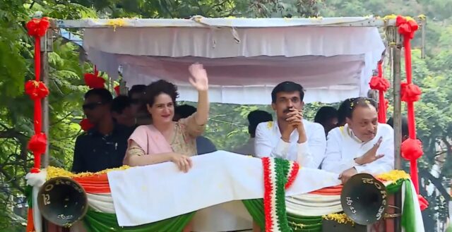 Karnataka Assembly Election 2023: Priyanka Gandhi road show in Vijayanagar, Bengaluru on last day