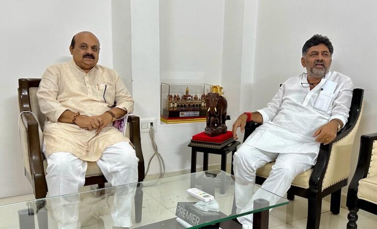 Karnataka Minister DK Shivakumar meets Former CM Basavaraj Bommai; discusses Bengaluru Development issues