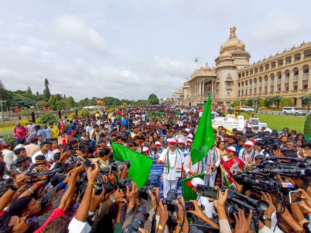 Karnataka DyCM DK Shivakumar walked with children in anti-drugs awareness march