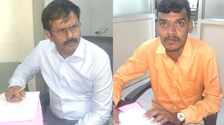 BBMP Revenue Inspector Natraj and Agent Pavan arrested by Lokayukta