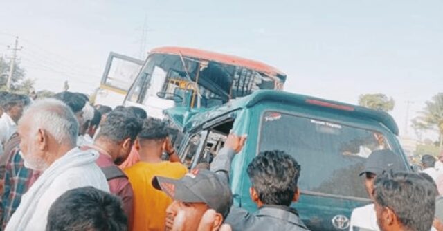 Ramanagara: six dead as KSRTC bus collides with a car