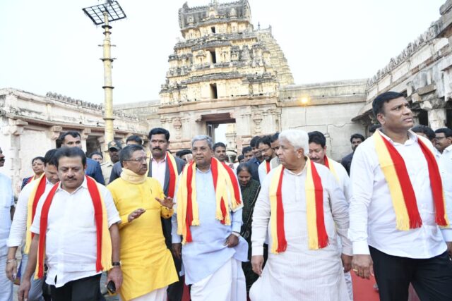 Siddaramaiah visited virupaksha Temple in Hampi