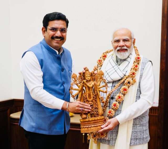 Karnataka BJP President BY Vijayendra met Prime Minister Narendra Modi in Delhi