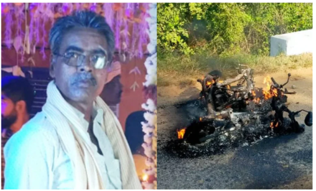 Shivamogga | person riding a bike was killed by pouring petrol on him and setting him on fire