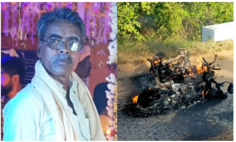 Shivamogga | person riding a bike was killed by pouring petrol on him and setting him on fire