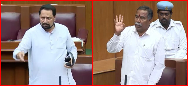 Khanapur Constituency BJP MLA Vitthalrao Halgekar spoke Marathi in Belagavi Legislative Assembly: Congress member Lakshman Savadi and others objected Khanapur Constituency BJP MLA Vitthalrao Halgekar spoke Marathi in Belagavi Legislative Assembly: Congress member Lakshman Savadi and others objected