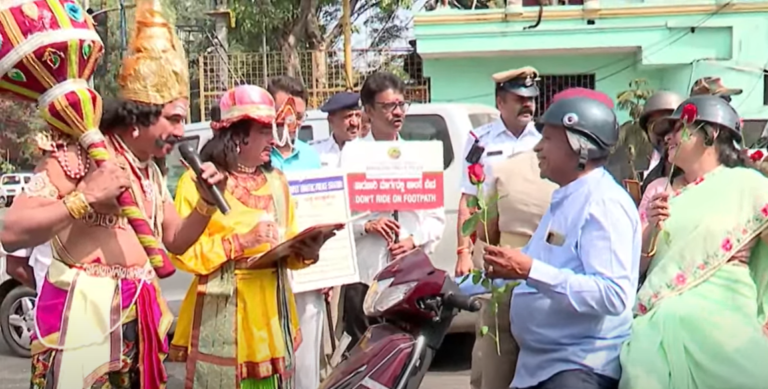Bengaluru police takes help of Yamaraj to create Traffic awareness on the road