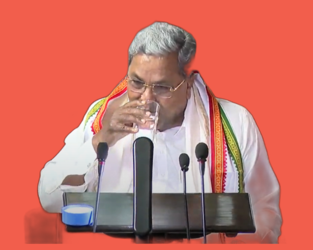 Siddaramaiah drinking water