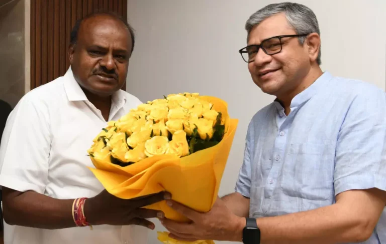 ರೈಲ್ವೆ ಸಚಿವ ಅಶ್ವಿನಿ ವೈಷ್ಣವ್ ಅವರನ್ನು ಭೇಟಿಯಾದ ಎಚ್‌.ಡಿ.ಕುಮಾರಸ್ವಾಮಿ