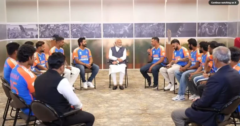 ಪ್ರಧಾನಿ ಮೋದಿ ಅವರನ್ನು ಭೇಟಿ ಮಾಡಿದ ಟಿ-20 ವಿಶ್ವಕಪ್ ವಿಜೇತ ಭಾರತ ಕ್ರಿಕೆಟ್ ತಂಡ