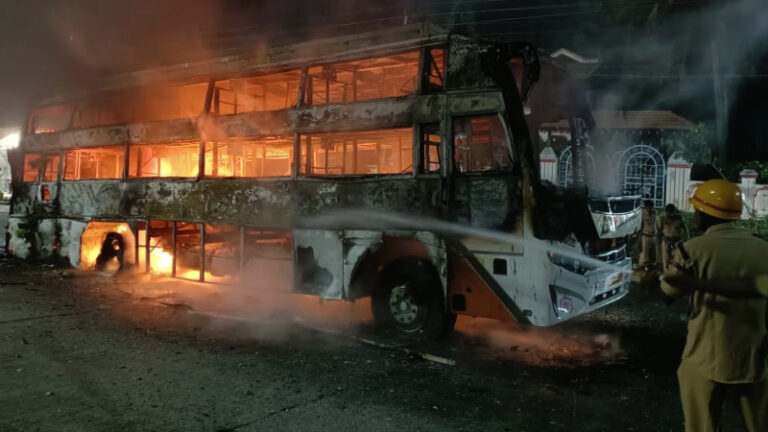 Bus catches fire on Bengaluru-Mangalore highway: 25 passengers safe