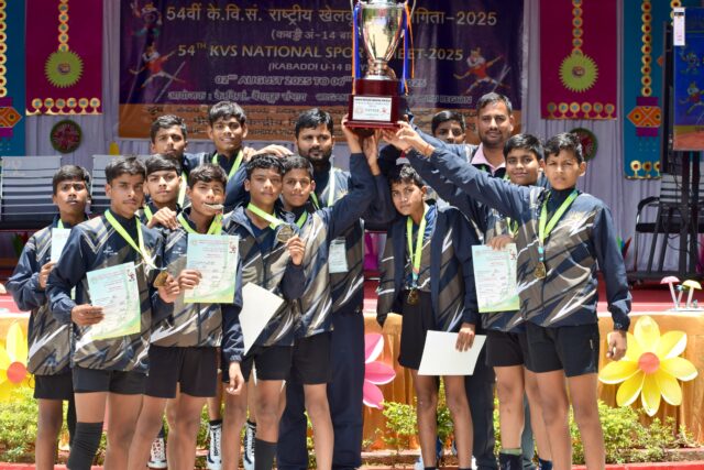 Agra Kabaddi team (U-14) crowned champions at the 54th KVS National Games held in Bengaluru