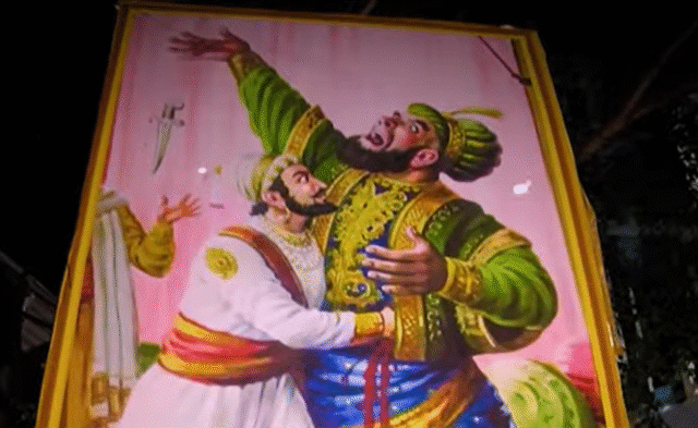 Shivaji-Afzal Khan flex controversy at Mettikal Ganeshotsava in Davangere: Hindu organizations clash with police