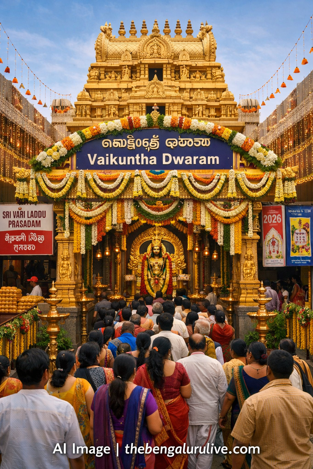 TD temple in Bengaluru all set for Vaikuntha Ekadashi: Continuous darshan from 1.35 AM to 11.45 PM