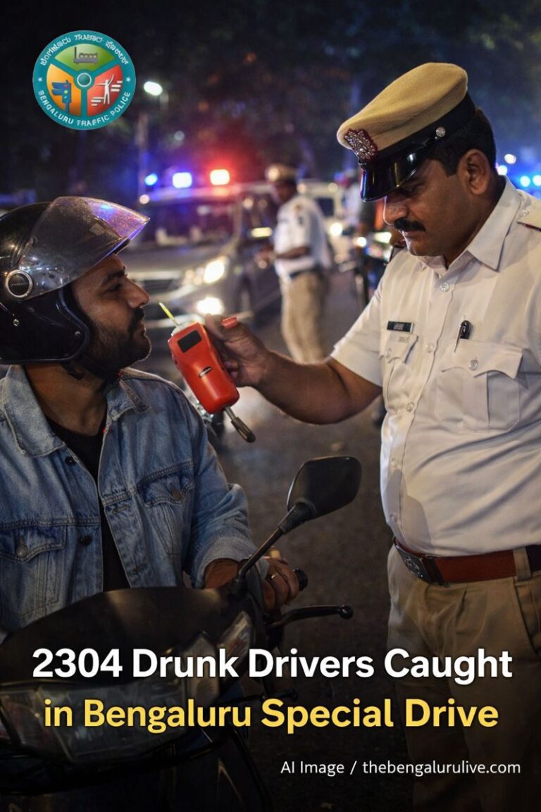 Year-end safety drive: Over 1.63 lakh vehicles checked in Bengaluru, over 2,300 drunk drivers caught