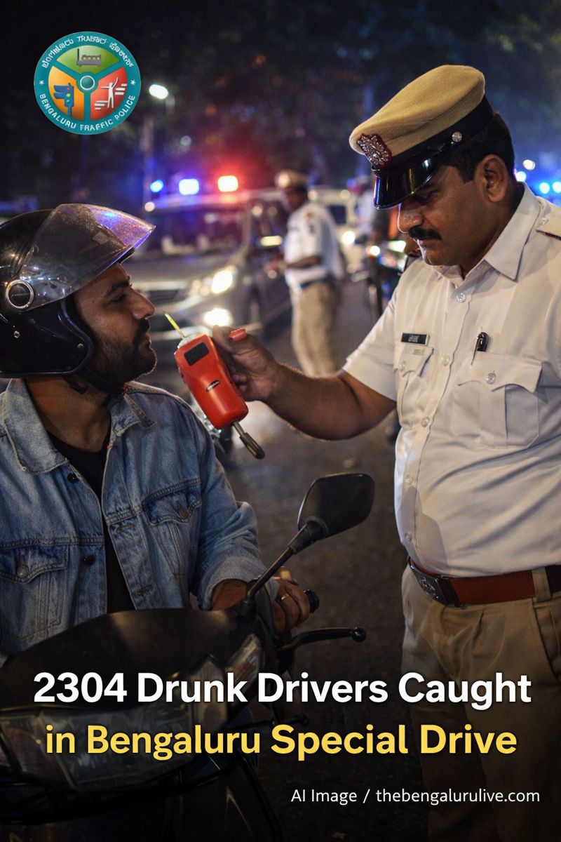 Year-end safety drive: Over 1.63 lakh vehicles checked in Bengaluru, over 2,300 drunk drivers caught