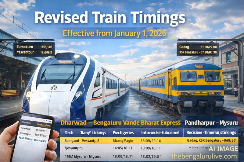Important news for passengers: Time changes implemented for many trains in Mysore division