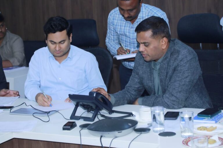 Bengaluru Central City Corporation Commissioner P. Rajendra Cholan, accompanied by Additional Commissioner Daljit Kumar, IAS, during a Phone-In public grievance programme where complaints over illegal PG accommodations and other civic issues were taken up.