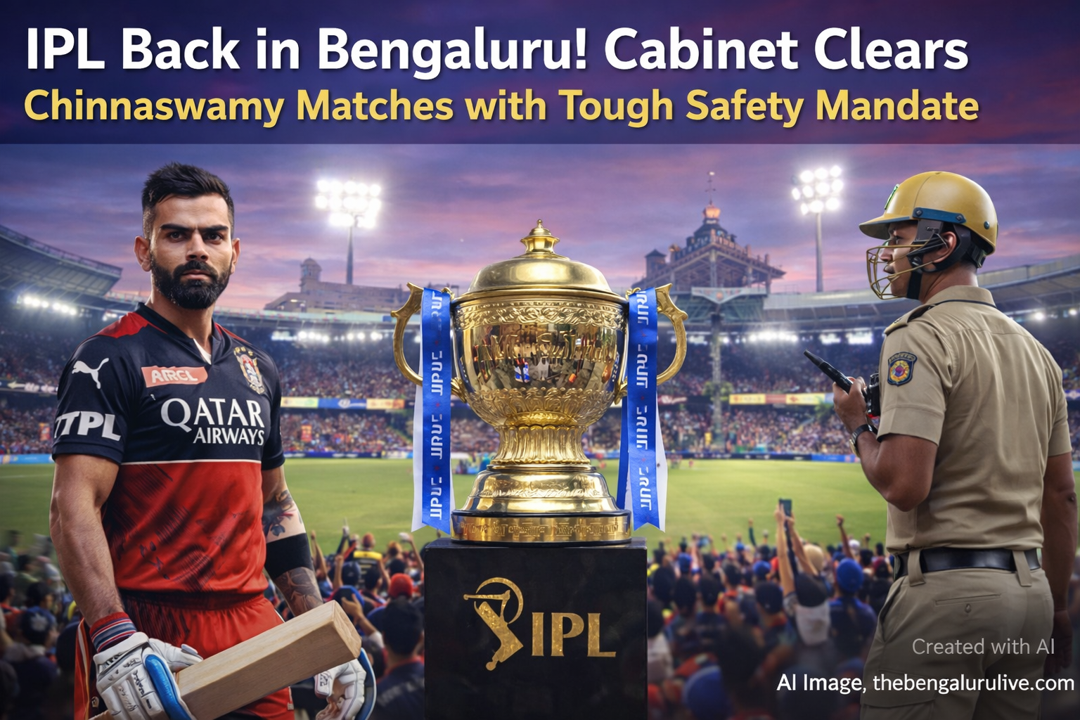 Cabinet approves IPL matches at Chinnaswamy Stadium with strict security conditions