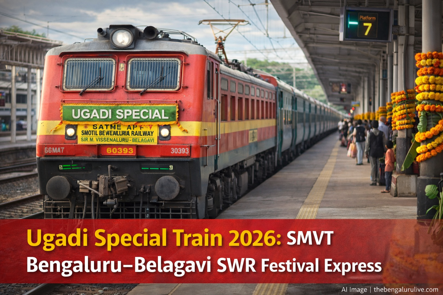 SMVT special train service between Bengaluru and Belagavi on the occasion of Ugadi festival