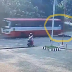 Schoolgirls fall from moving bus; Horrific scene captured on CCTV