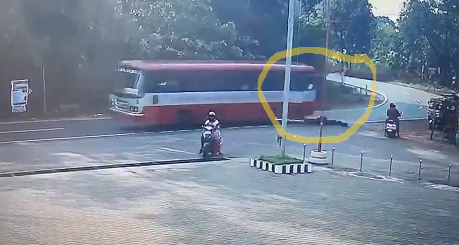 Schoolgirls fall from moving bus; Horrific scene captured on CCTV
