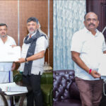 Group of people exchanging documents