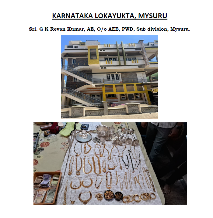 ಲೋಕಾಯುಕ್ತ ದಾಳಿ: 8 ಸರ್ಕಾರಿ ಅಧಿಕಾರಿಗಳ ವಿರುದ್ಧ DA ಪ್ರಕರಣಗಳಲ್ಲಿ ₹36.92 ಕೋಟಿ ಆಸ್ತಿ ಪತ್ತೆ