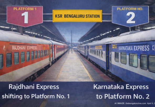 ಕೆಎಸ್‌ಆರ್ ಬೆಂಗಳೂರು ನಿಲ್ದಾಣದಲ್ಲಿ ರಾಜಧಾನಿ ಮತ್ತು ಕರ್ನಾಟಕ ಎಕ್ಸ್‌ಪ್ರೆಸ್‌ಗಳ ಪ್ಲಾಟ್‌ಫಾರ್ಮ್ ಬದಲಾವಣೆ