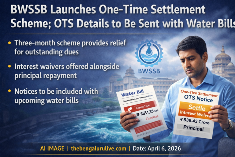BWSSBಯಿಂದ ಒನ್ ಟೈಮ್ ಸೆಟ್ಲ್ಮೆಂಟ್ (OTS) ಯೋಜನೆ ಜಾರಿ; ನೀರಿನ ಬಿಲ್ ಜೊತೆಗೆ ನೋಟಿಸ್ ವಿತರಣೆ