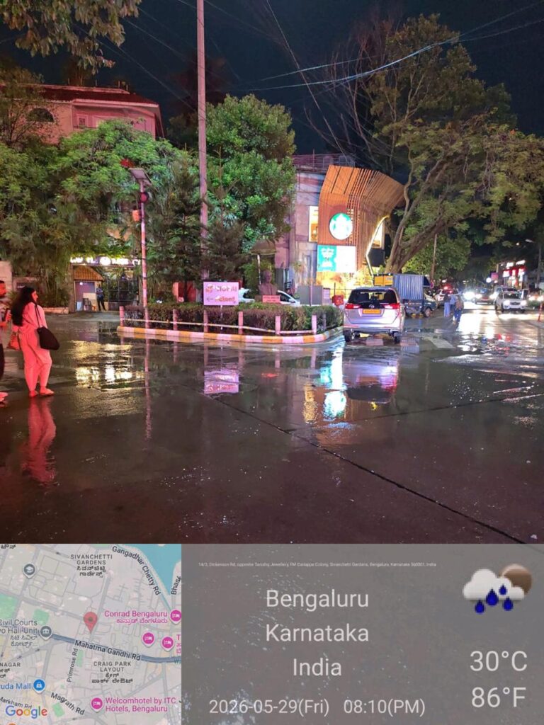 ಶುಕ್ರವಾರವೂ ಬೆಂಗಳೂರಿನಲ್ಲಿ ಮಳೆಯ ಆರ್ಭಟ; ಕೋರಮಂಗಲ, ಎಂಜಿ ರಸ್ತೆ, ಯುಬಿ ಸಿಟಿ ಸೇರಿ ಹಲವೆಡೆ ಜಲಾವೃತ, ಟ್ರಾಫಿಕ್ ಅಸ್ತವ್ಯಸ್ತ