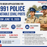 3,991 ಪೊಲೀಸ್ ಕಾನ್ಸ್‌ಟೇಬಲ್ ಹುದ್ದೆಗಳ ಭರ್ತಿಗೆ ಜೂನ್ 10ರಿಂದ ಅರ್ಜಿ ಸ್ವೀಕಾರ; ದಾಖಲೆಗಳನ್ನು ಸಿದ್ಧವಾಗಿಟ್ಟುಕೊಳ್ಳುವಂತೆ ಕೆಇಎ ಸಲಹೆ