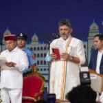 ಡಿ.ಕೆ. ಶಿವಕುಮಾರ್ ಕರ್ನಾಟಕ ಮುಖ್ಯಮಂತ್ರಿಯಾಗಿ ಪ್ರಮಾಣ ವಚನ ಸ್ವೀಕಾರ, 13 ಸಚಿವರೊಂದಿಗೆ ಹೊಸ ಸಚಿವ ಸಂಪುಟ ಅಸ್ತಿತ್ವಕ್ಕೆ