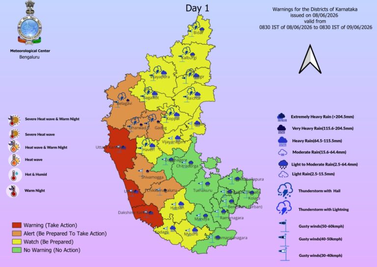 ಕರ್ನಾಟಕದಲ್ಲಿ ಮುಂಗಾರು ಮತ್ತಷ್ಟು ಚುರುಕು; ಕರಾವಳಿ ಮತ್ತು ಮಲೆನಾಡಿಗೆ ಭಾರೀ ಮಳೆ ಎಚ್ಚರಿಕೆ