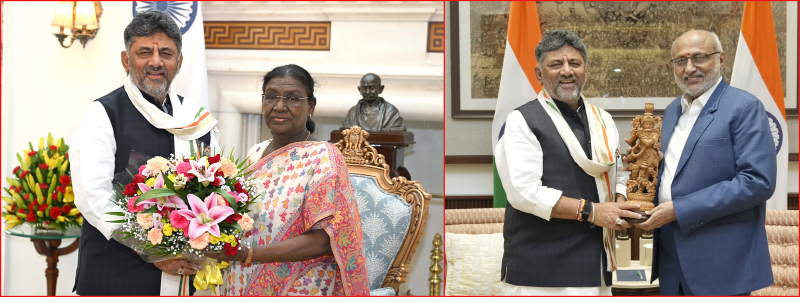 ರಾಷ್ಟ್ರಪತಿ ದ್ರೌಪದಿ ಮುರ್ಮು ಹಾಗೂ ಉಪರಾಷ್ಟ್ರಪತಿ ಸಿ.ಪಿ. ರಾಧಾಕೃಷ್ಣನ್ ಅವರನ್ನು ಭೇಟಿಯಾದ ಸಿಎಂ ಡಿ.ಕೆ. ಶಿವಕುಮಾರ್