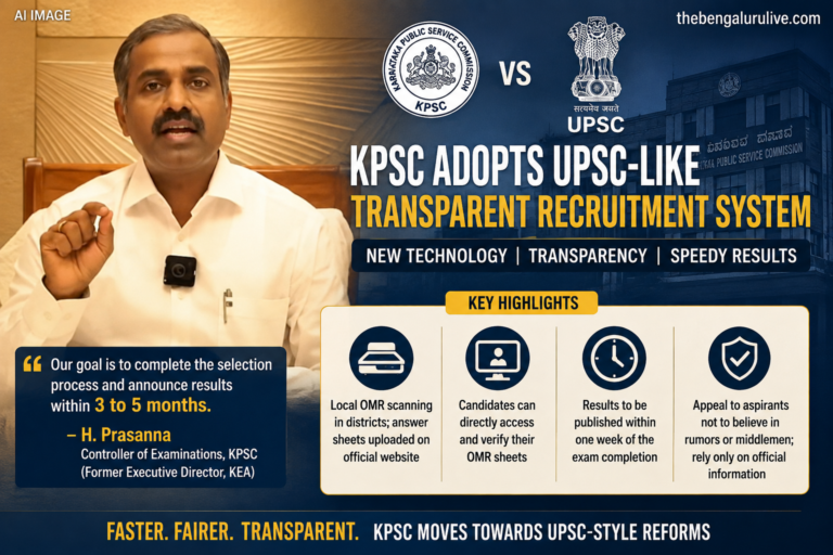 KPSC ನೇಮಕಾತಿ ವ್ಯವಸ್ಥೆಯಲ್ಲಿ UPSC ಮಾದರಿಯ ಸುಧಾರಣೆಗೆ ಯೋಜನೆ; 3–5 ತಿಂಗಳಲ್ಲಿ ಅಂತಿಮ ಫಲಿತಾಂಶ, ಅಭ್ಯರ್ಥಿಗಳಿಗೆ OMR ವೀಕ್ಷಣೆ ಅವಕಾಶ