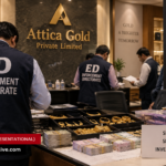 Attica Gold ನ 16 ಸ್ಥಳಗಳಲ್ಲಿ ED ಶೋಧ: ಕದ್ದ ಚಿನ್ನ ಖರೀದಿ ಆರೋಪದ ತನಿಖೆ; ನಗದು, ವಿದೇಶಿ ಕರೆನ್ಸಿ, ಚಿನ್ನಾಭರಣ ವಶ