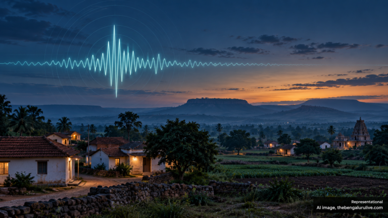 ಗ್ರಾಮದ ಮೇಲಿನ ಭೂಕಂಪ ಮಾಪನ ತರಂಗದ AI ಸಾಂದರ್ಭಿಕ ಚಿತ್ರ