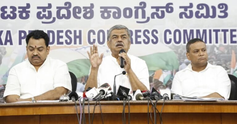ಜ್ಞಾನೇಶ್ ಕುಮಾರ್ ರಾಜೀನಾಮೆಗೆ ಆಗ್ರಹಿಸಿ ಬೆಂಗಳೂರಿನಲ್ಲಿ ಪ್ರತಿಭಟನೆ: ಕೆಪಿಸಿಸಿ ಅಧ್ಯಕ್ಷ ಬಿ ಕೆ ಹರಿಪ್ರಸಾದ್