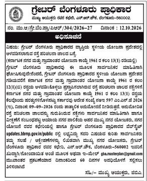 ಬೆಂಗಳೂರು ರಸ್ತೆ ಸಂಚಾರ ಜಾಲದ ನಕ್ಷೆಗಳಿಗೆ ಆಕ್ಷೇಪಣೆ ಆಹ್ವಾನ: ಅಭಿಪ್ರಾಯ ಸಲ್ಲಿಸುವುದು ಹೇಗೆ?