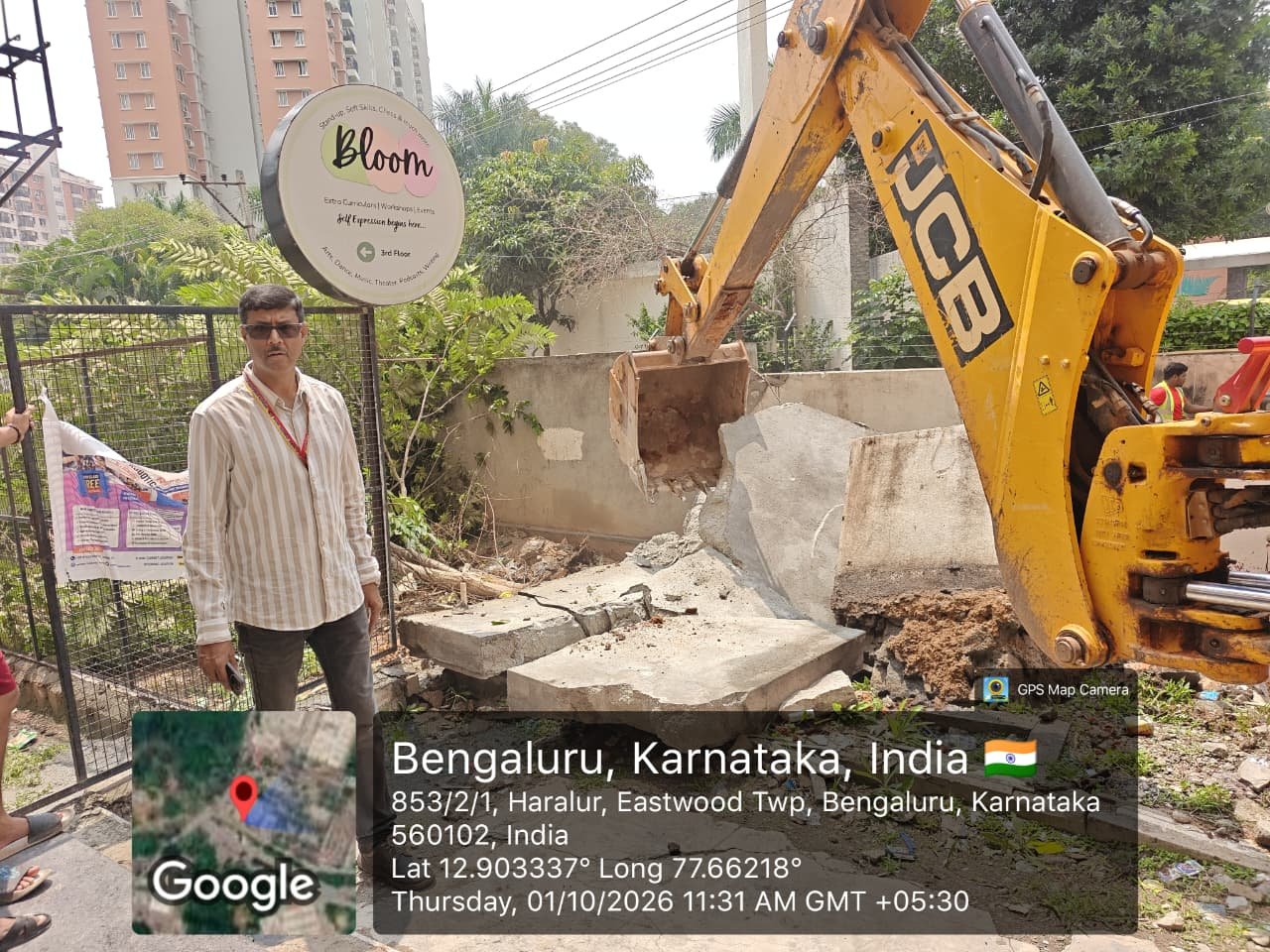 ಹರಳೂರಿನಲ್ಲಿ ರಾಜಕಾಲುವೆ ಜಾಗದಲ್ಲಿನ ಕಾಂಪೌಂಡ್ ತೆರವು