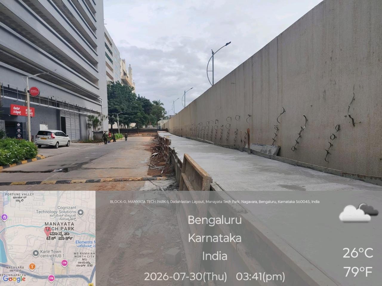 ಬೆಂಗಳೂರು ಉತ್ತರ ಪಾಲಿಕೆಯಿಂದ ಮಾನ್ಯತಾ ಬಳಿ 1.6 ಕಿಮೀ ಕಾಲುವೆ; ತಗ್ಗು ಬಡಾವಣೆಯಲ್ಲಿ ಸೆನ್ಸರ್ ಪಂಪ್ಗಳ ವ್ಯವಸ್ಥೆ 2 ಮಾನ್ಯತಾ ಟೆಕ್ ಪಾರ್ಕ್ನಲ್ಲಿ ರಸ್ತೆ ಬದಿಯ ಚರಂಡಿ ಕಾಮಗಾರಿ