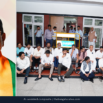 ಪ್ರಲ್ಹಾದ್ ಜೋಶಿ ಅವರ ಭಾವಚಿತ್ರ ಮತ್ತು ಸಿಇಒ ಕಚೇರಿಯಲ್ಲಿ ಶಿವಕುಮಾರ್ ನಡೆಸಿದ ಧರಣಿಯ ಸಂಯೋಜಿತ ಚಿತ್ರ